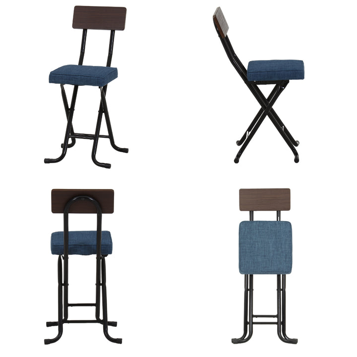 折りたたみ椅子座面高47cm背もたれ付厚座タイプノエル