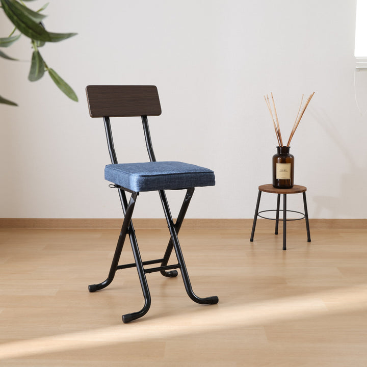 折りたたみ椅子座面高47cm背もたれ付厚座タイプノエル