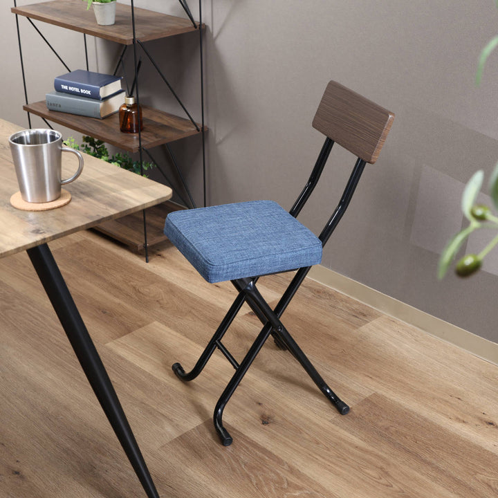 折りたたみ椅子座面高47cm背もたれ付厚座タイプノエル