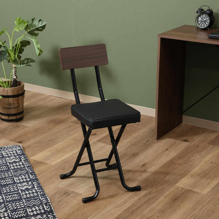 折りたたみ椅子座面高47cm背もたれ付厚座タイプノエル