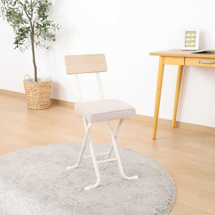 折りたたみ椅子座面高47cm背もたれ付厚座タイプノエル