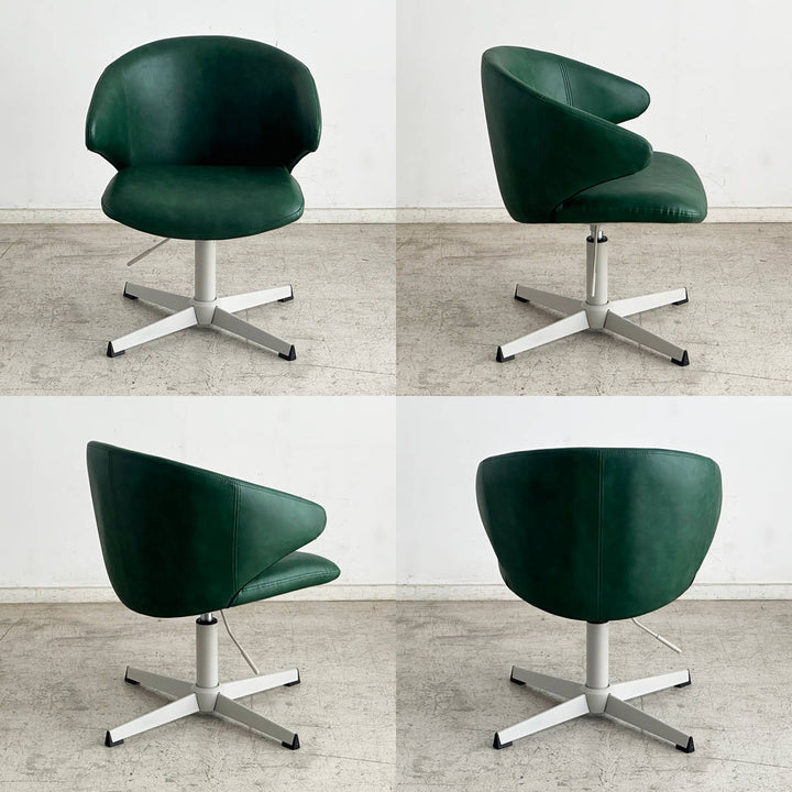 ダイニングチェア昇降式座面高67.5～77.5cmラウンドチェアフラム