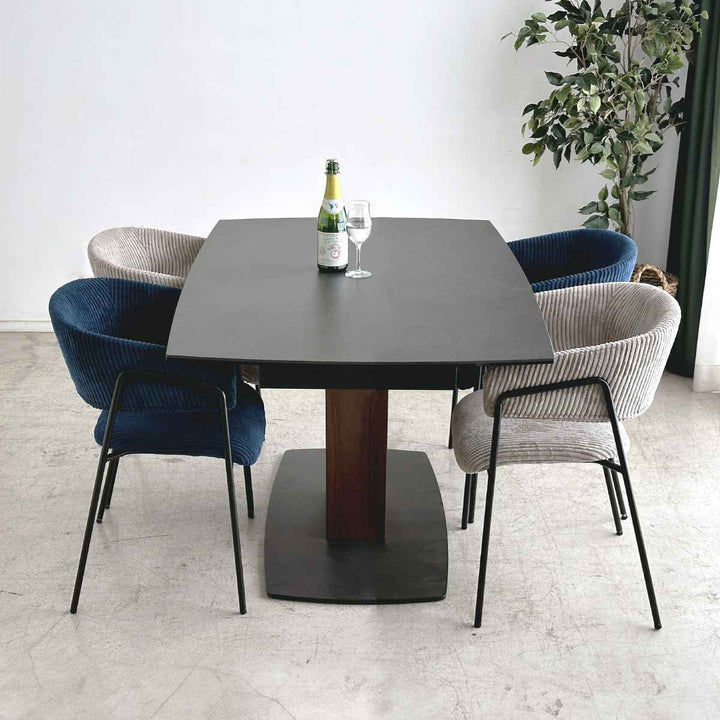 ダイニングチェア座面高45cmコーデュロイグリスチェア