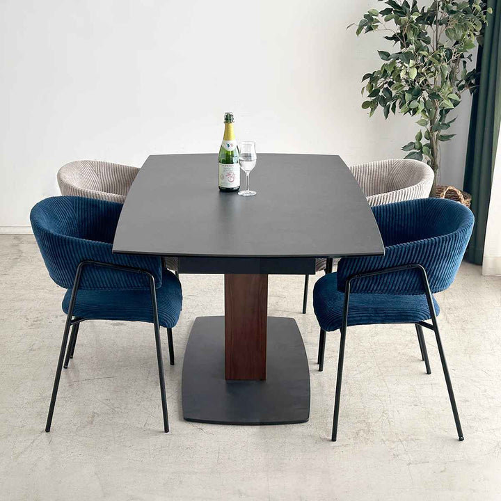 ダイニングチェア座面高45cmコーデュロイグリスチェア