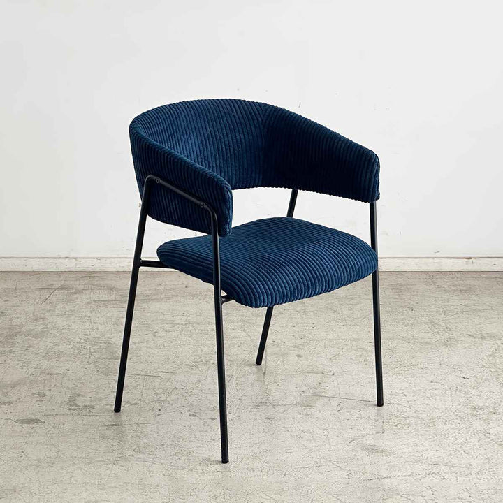 ダイニングチェア座面高45cmコーデュロイグリスチェア