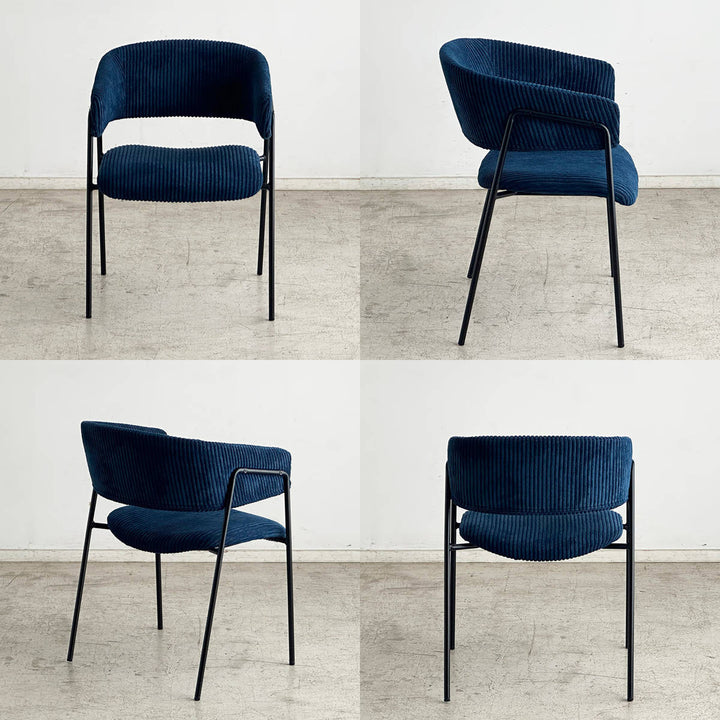 ダイニングチェア座面高45cmコーデュロイグリスチェア