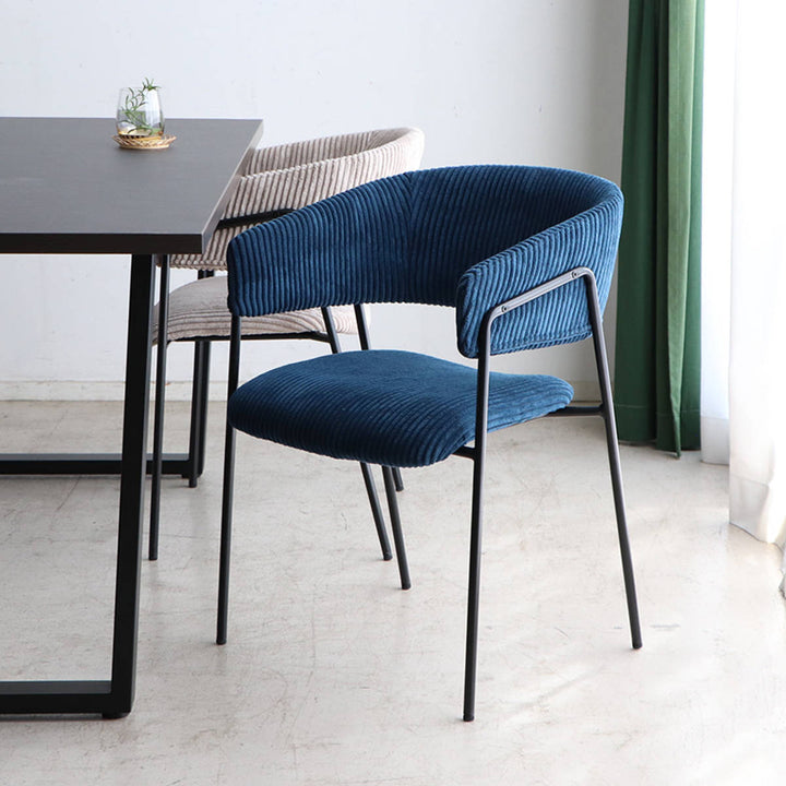 ダイニングチェア座面高45cmコーデュロイグリスチェア