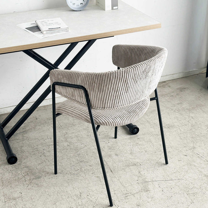 ダイニングチェア座面高45cmコーデュロイグリスチェア