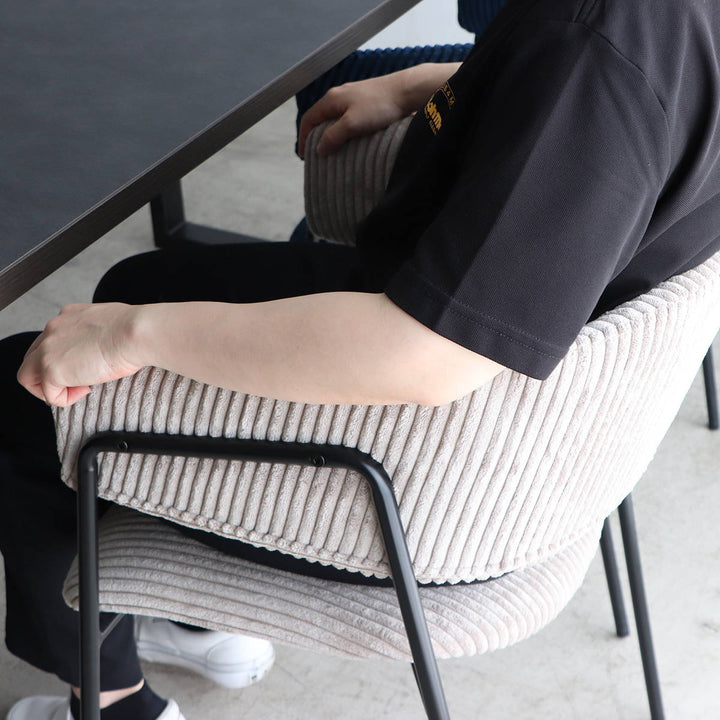 ダイニングチェア座面高45cmコーデュロイグリスチェア