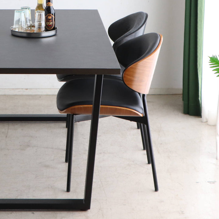 ダイニングチェア座面高44cmファブリック合皮キロDチェア