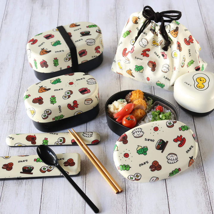 弁当箱570ml2段布貼小判弁当570OKA’S