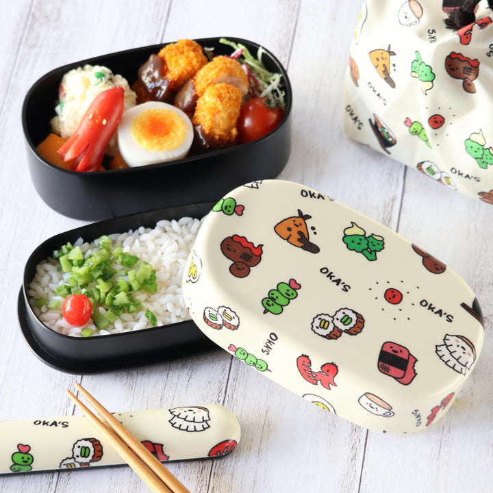 弁当箱570ml2段布貼小判弁当570OKA’S