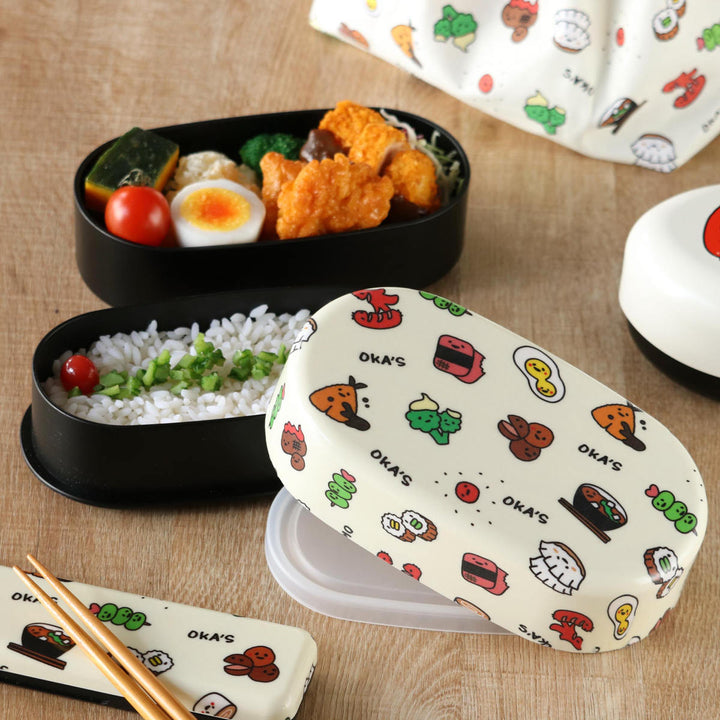 弁当箱830ml2段布貼小判弁当830OKA’S