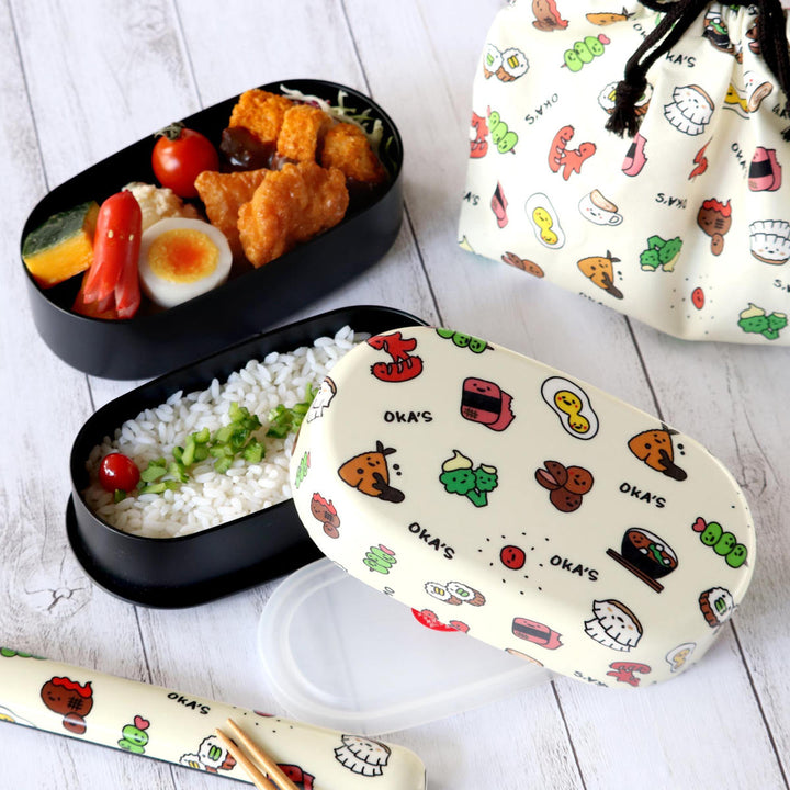 弁当箱830ml2段布貼小判弁当830OKA’S