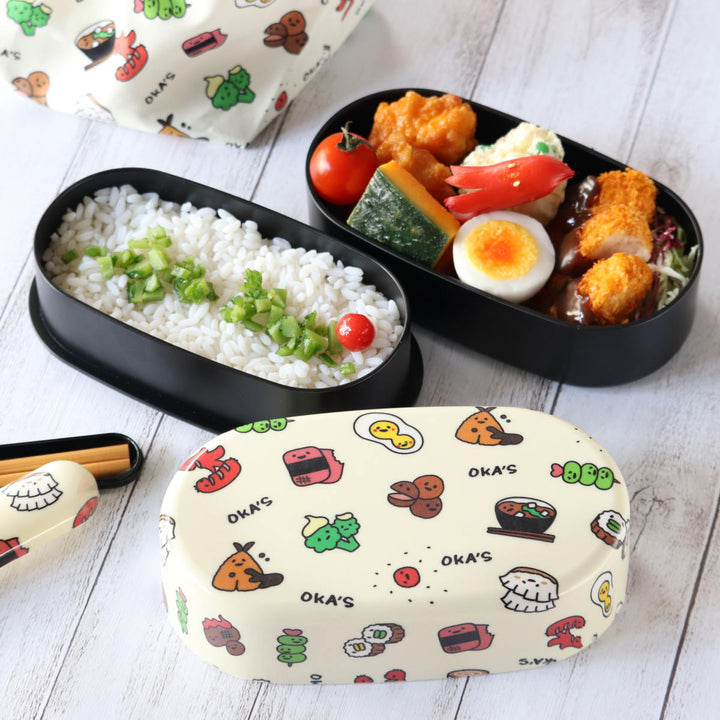 弁当箱830ml2段布貼小判弁当830OKA’S