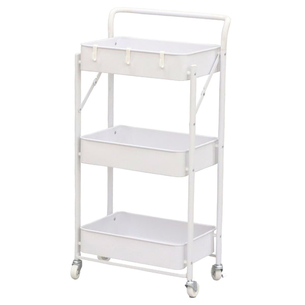 メッシュワゴン幅45.5cm3段折りたたみキャスター付き