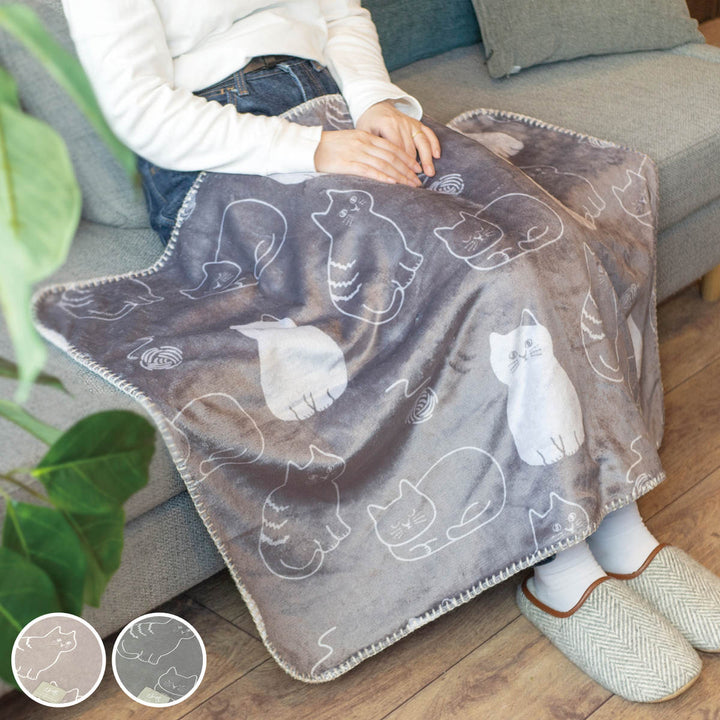 ひざかけにゃふにゃふ100x70cmネコ