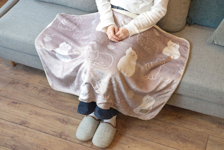 ひざかけにゃふにゃふ100x70cmネコ