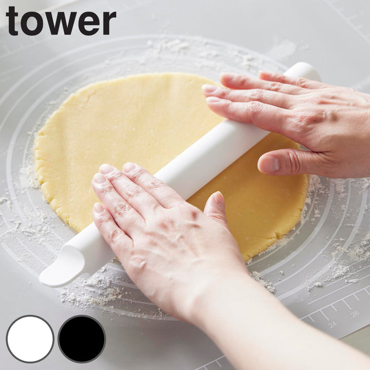 山崎実業towerスケッパー付きシリコーンめん棒タワー