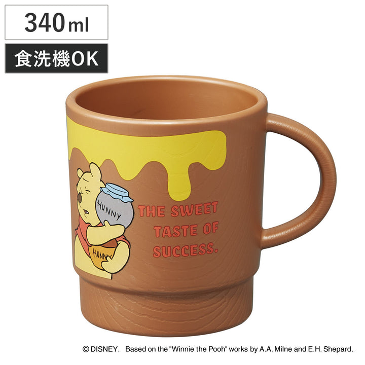 コップ340ml木目スタッキングコッププーファニーフェイス