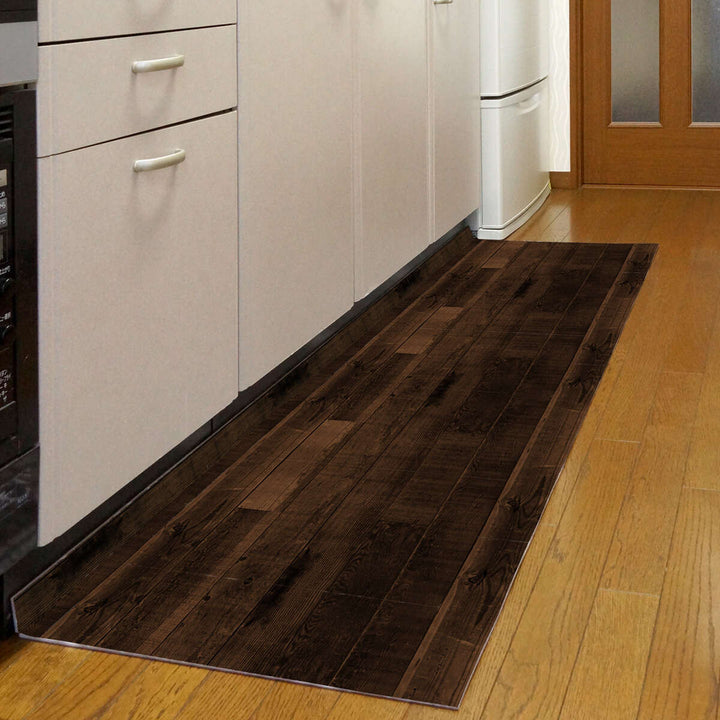 キッチンマット木目調L字型57×180cm