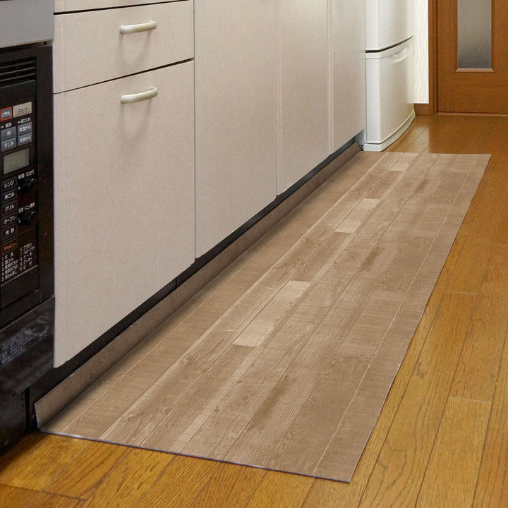 キッチンマット木目調L字型57×180cm