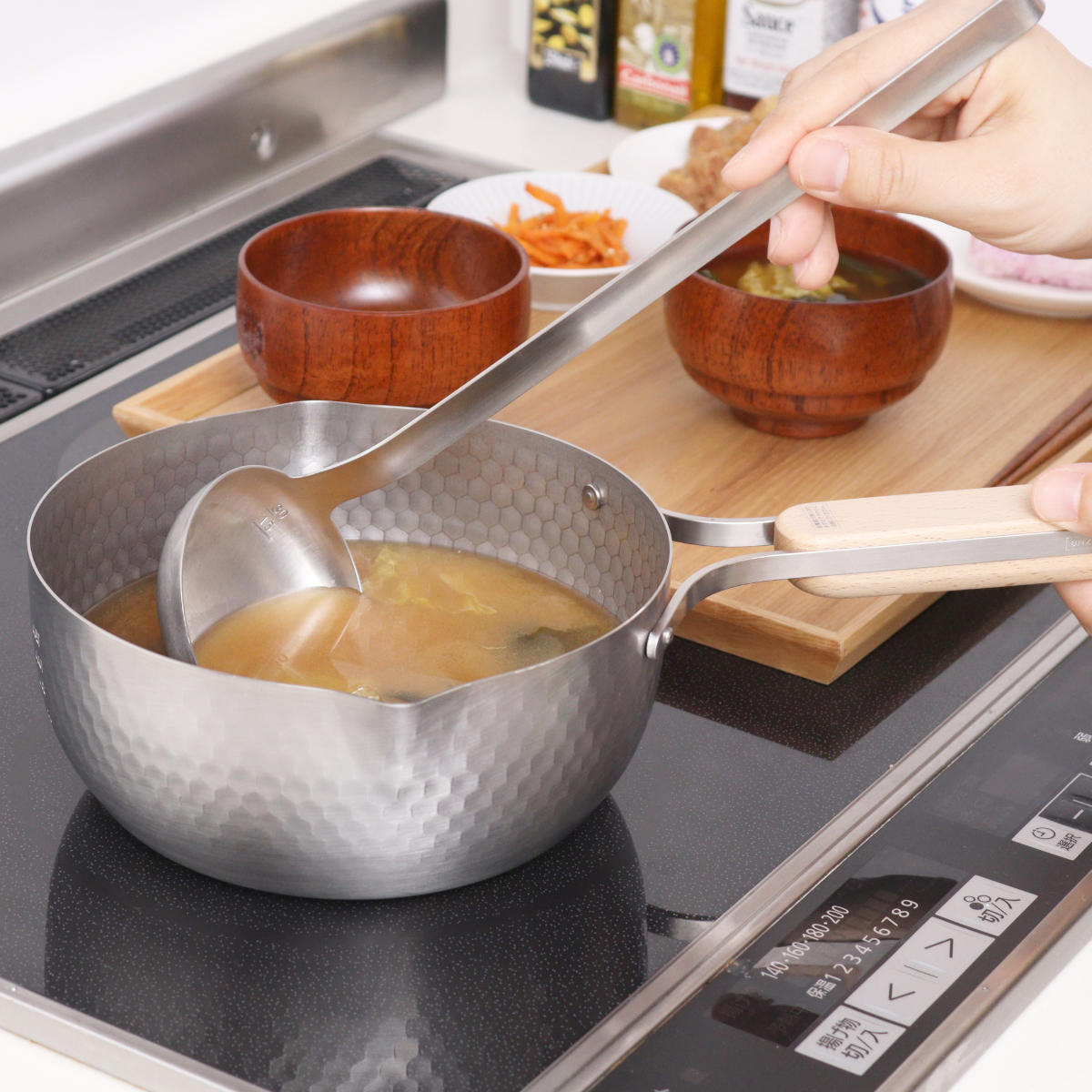 雪平鍋 22cm IH対応 enzo ステンレス製 日本製 （ ガス火対応 行平鍋