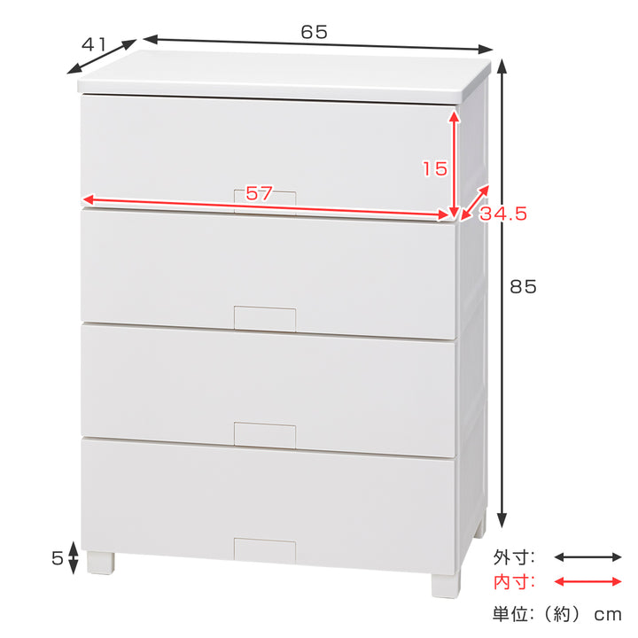 チェストフィッツチェストフルフラット6504Fits幅65×奥行41×高さ85cm4段