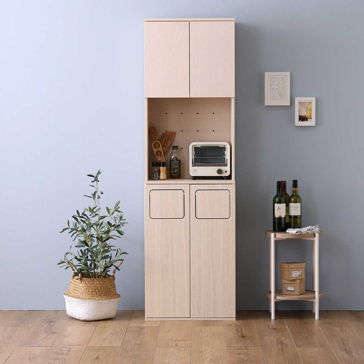 ゴミ箱一体型食器棚幅53.4cmゴミ箱2つタイプ45L対応