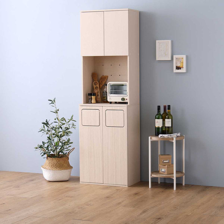 ゴミ箱一体型食器棚幅53.4cmゴミ箱2つタイプ45L対応