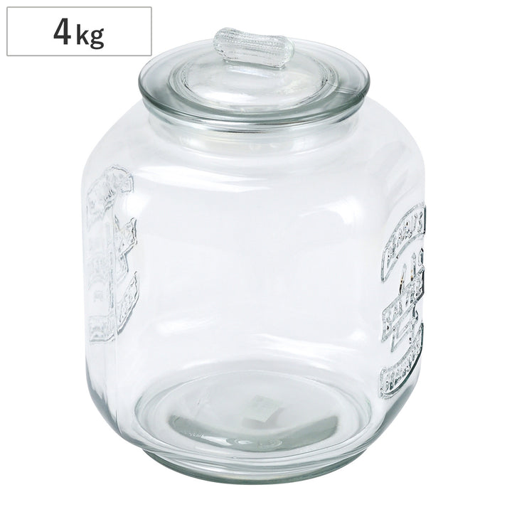 保存容器4kg用ガラス製ライスストッカー