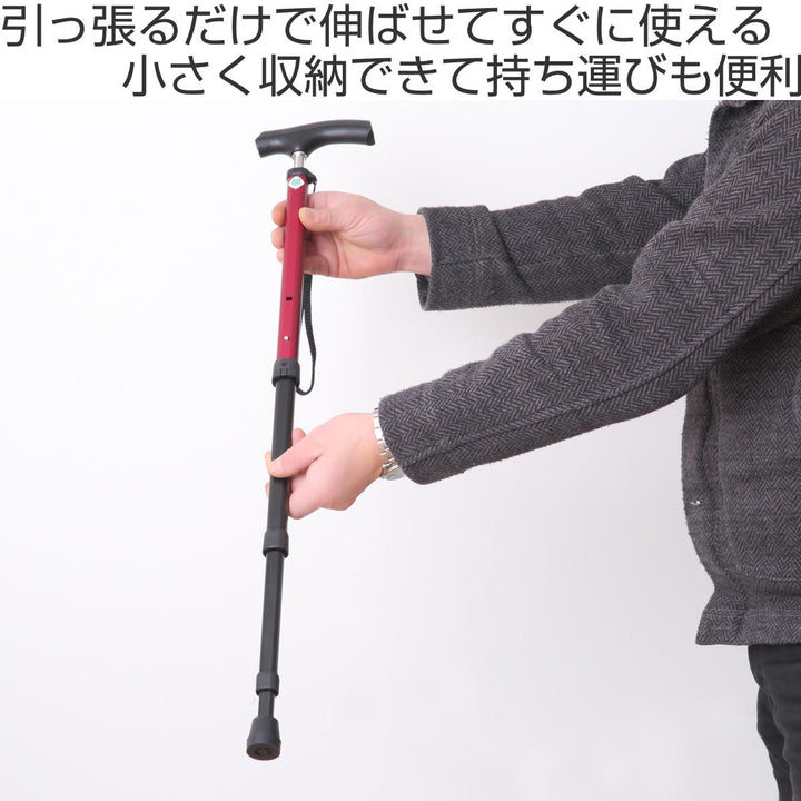 杖伸縮タイプ愛杖ポケットステッキアルミ収納袋付き