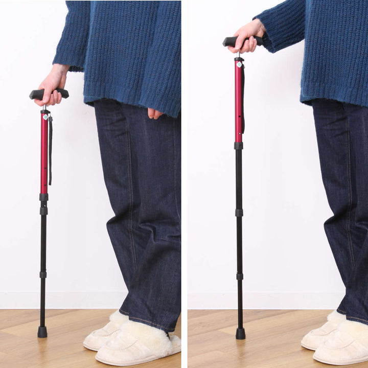 杖伸縮タイプ愛杖ポケットステッキアルミ収納袋付き