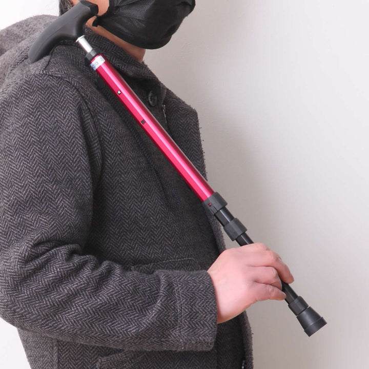 杖伸縮タイプ愛杖ポケットステッキアルミ収納袋付き