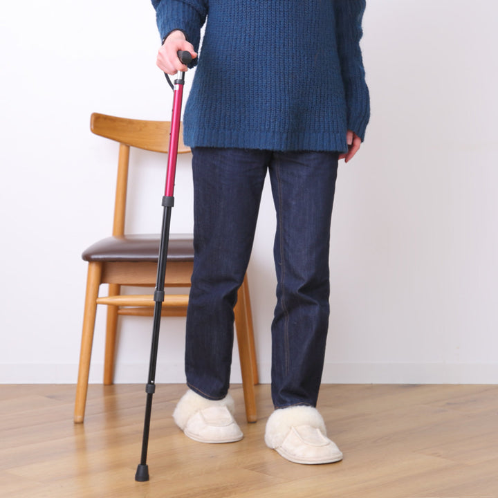 杖伸縮タイプ愛杖ポケットステッキアルミ収納袋付き