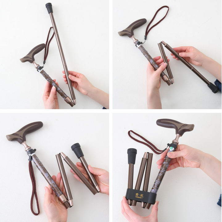 杖折りたたみタイプ愛杖抗菌グリップアルミ