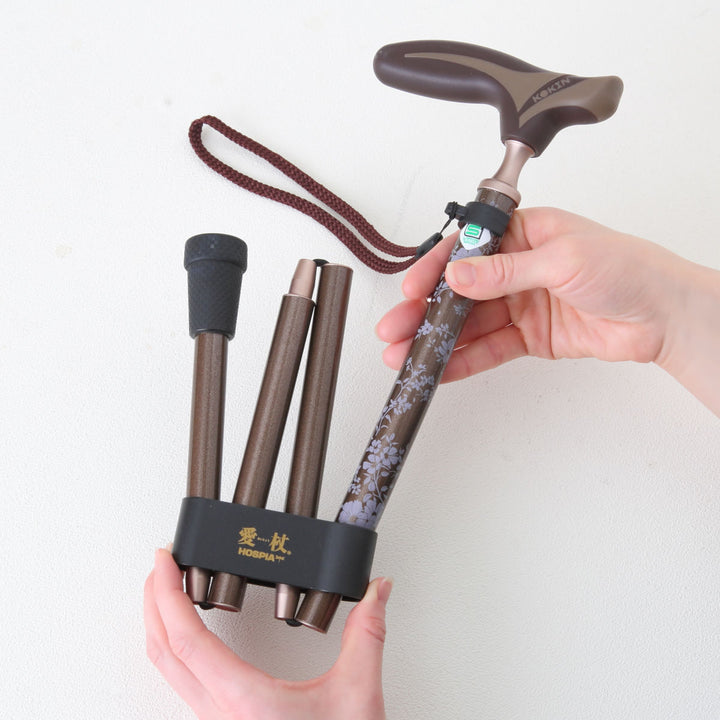 杖折りたたみタイプ愛杖抗菌グリップアルミ