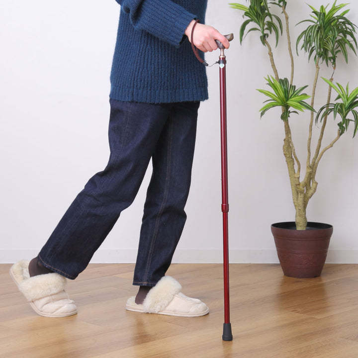 杖伸縮タイプ愛杖抗菌グリップアルミ無地