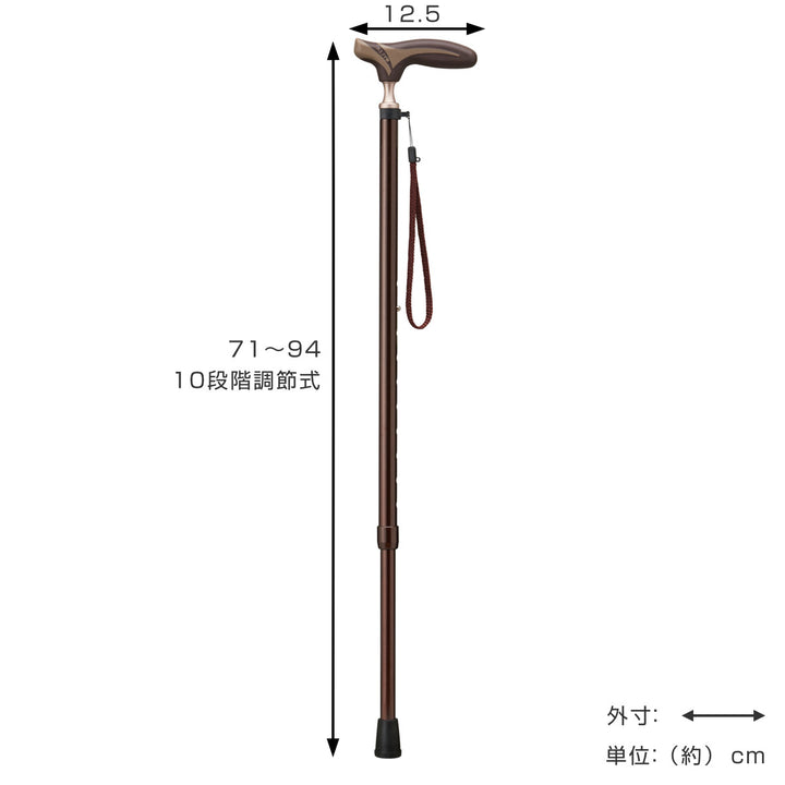 杖伸縮タイプ愛杖抗菌グリップアルミ無地