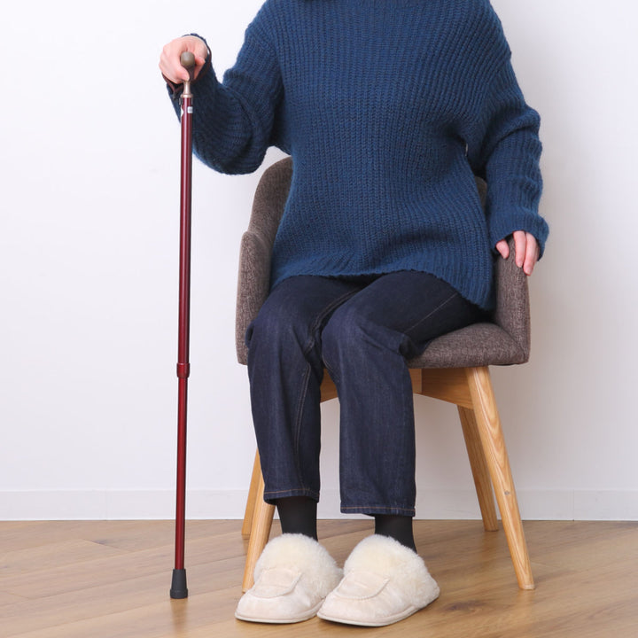 杖伸縮タイプ愛杖抗菌グリップアルミ無地