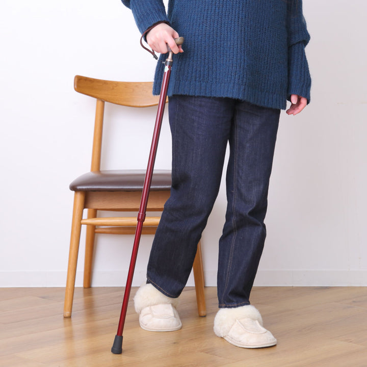 杖伸縮タイプ愛杖抗菌グリップアルミ無地