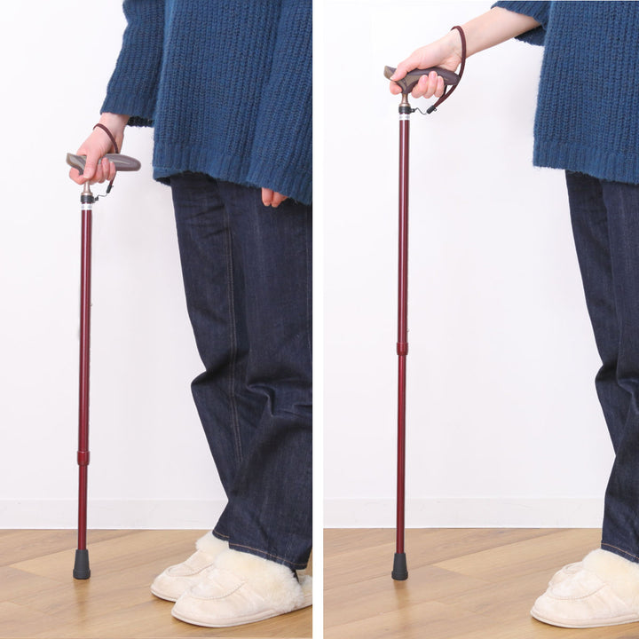 杖伸縮タイプ愛杖抗菌グリップアルミ無地