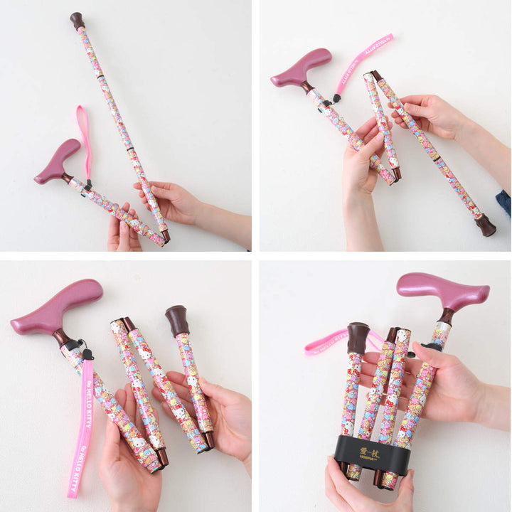 杖折りたたみタイプ愛杖ハローキティアルミ