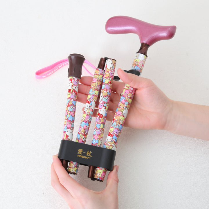 杖折りたたみタイプ愛杖ハローキティアルミ