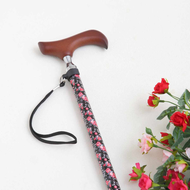 杖伸縮タイプ愛杖Eシリーズ花柄アルミスリムネック