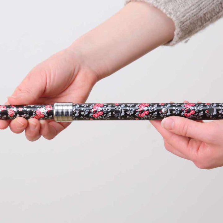 杖伸縮タイプ愛杖Eシリーズ花柄アルミスリムネック