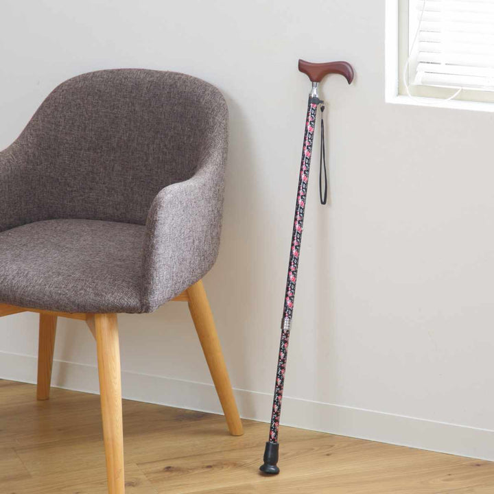 杖伸縮タイプ愛杖Eシリーズ花柄アルミスリムネック