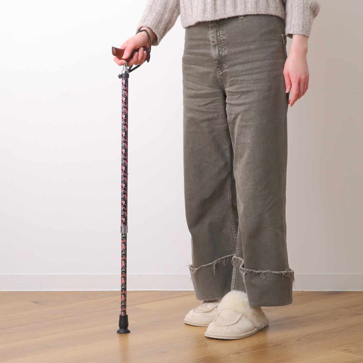 杖伸縮タイプ愛杖Eシリーズ花柄アルミスリムネック