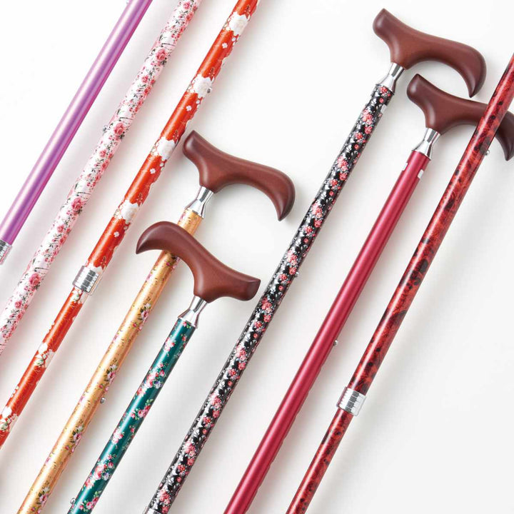 杖伸縮タイプ愛杖Eシリーズ花柄アルミスリムネック