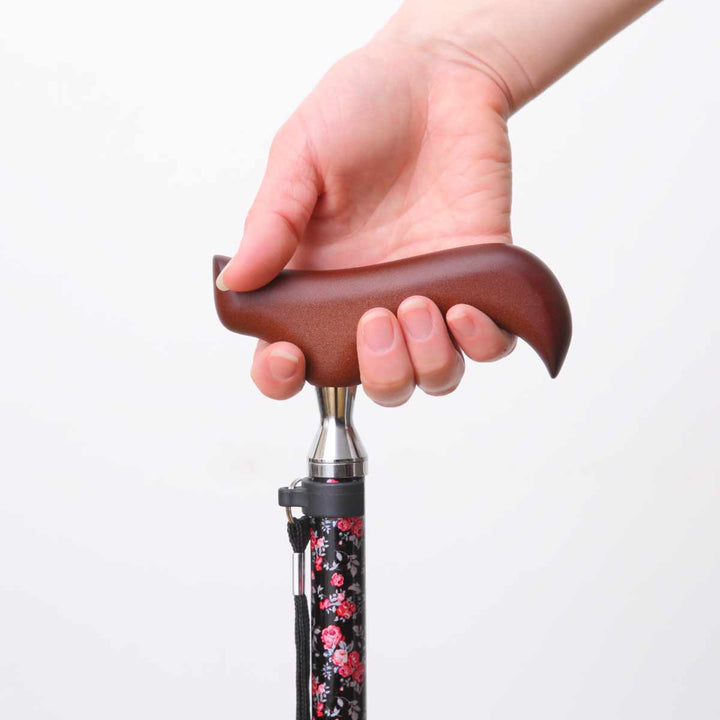杖伸縮タイプ愛杖Eシリーズ花柄アルミスリムネック